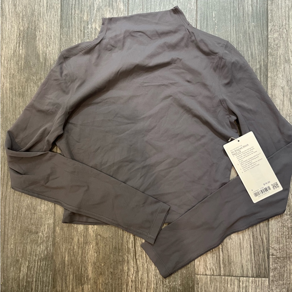 Lululemon crop Gray Long Sleeve Top - nulu NWT